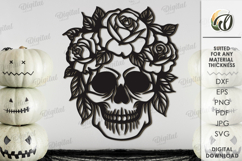 Skeletons with flowers Bundle Lasercut. Halloween Decor SVG Product Image 8