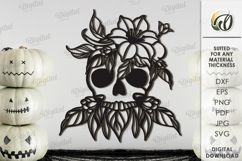 Skeletons with flowers Bundle Lasercut. Halloween Decor SVG Product Image 10