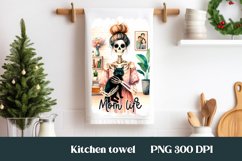 Skeleton mom kitchen towel PNG | Tea towel bundle Product Image 2