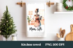 Skeleton mom kitchen towel PNG | Tea towel bundle Product Image 4