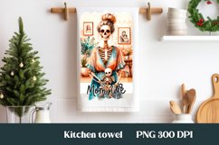 Skeleton mom kitchen towel PNG | Tea towel bundle Product Image 5