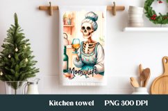 Skeleton mom kitchen towel PNG | Tea towel bundle Product Image 7