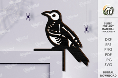 Halloween Skeleton Door Corner Lasercut. Halloween Decor SVG Product Image 1