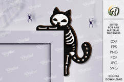 Halloween Skeleton Door Corner Lasercut. Halloween Decor SVG Product Image 1