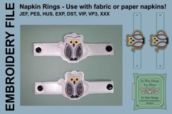 Owl Teapot Napkin Rings - Fall Embroidery Product Image 3