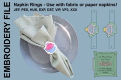 Cupcake Teapot Napkin Rings - Easter Embroidery Product Image 2