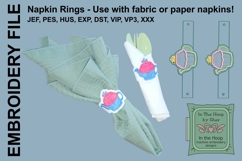 Cupcake Teapot Napkin Rings - Easter Embroidery Product Image 1