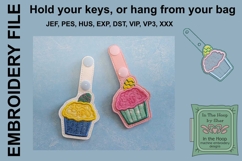 Easter Egg Cupcake Key Fob or Bag Tag - Snap Tab Product Image 2