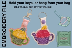 Easter Egg Cupcake Teapot Key Fob or Bag Tag - Snap Tab Product Image 2