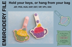 Easter Egg Cupcake Teapot Key Fob or Bag Tag - Snap Tab Product Image 3