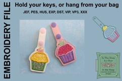 Easter Bunny Cupcake Key Fob or Bag Tag - Snap Tab Product Image 2