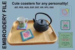 Egg &amp; Bunny Coasters - 4 x 4 and 5 x 7 Hoops Product Image 2