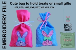 ITH Heart Bunny Easter Treat Bag 6x10 Hoop Product Image 1