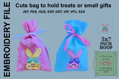 ITH Heart Bunny Easter Treat Bag 5x7 Hoop Product Image 1