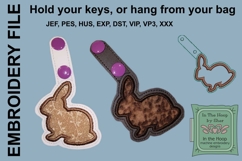 Chocolate Easter Bunny Key Fob or Bag Tag - Snap Tab Product Image 2