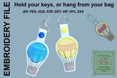 ITH Hot Air Balloon Key Fob - Hot Air Balloon Embroidery Product Image 1