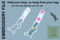 Geometric Meerkat Key Fob or Meerkat Embroidery Product Image 2