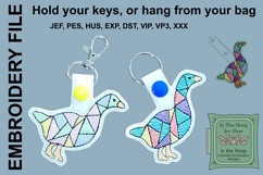 Geometric Duck Key Fob or Duck Embroidery Product Image 1