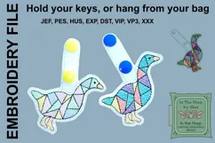 Geometric Duck Key Fob or Duck Embroidery Product Image 2