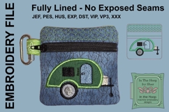 Teardrop Camper Mini Zipper Bag, 4 x 4 inch hoop Product Image 1