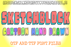 Sketchblocks 3D Cartoon Hand Drawn Lettering ABC Font Typography Text 