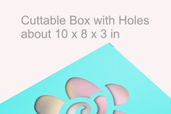 Sketched Flower Rectangular Window Favor Box SVG Template