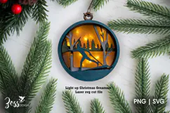 Cross-Country Skier Christmas Ornament Laser Cut Design Product Image 3