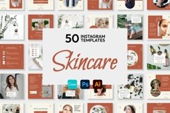 Skincare Maroon Instagram Templates | CANVA-PS-AI Product Image 1