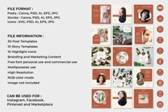 Skincare Maroon Instagram Templates | CANVA-PS-AI Product Image 2