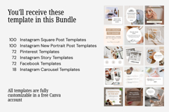 Esthetician Skincare Canva Social Media Template Bundle Product Image 11