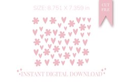 Hearts and Flowers Skinny Tumbler 16 oz svg Product Image 3