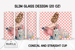 Blonde Teacher Blossom Slim Glass 20 oz Product Image 1