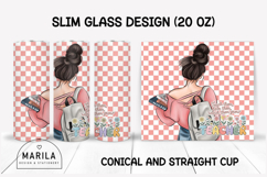 Brunette Teacher Blossom Slim Glass 20 oz Product Image 1