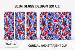 Patriotic Abstract Mosaic Skinny Tumbler Sublimation Product Image 1