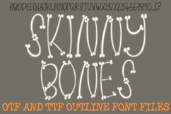 Skinny Bones Lettering Font Halloween Skeleton ABC OTF Type by Squeeb Creative