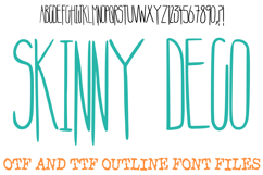 Skinny Deco Alphabet Font Lettering ABC Modern Art OTF TTF Type by Squeeb Creative