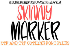 Skinny Marker Font Pen Doodle Lettering Cartoon ABC OTF by Squeeb Creative