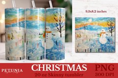 Christmas sublimation Tumbler wrap design being used as a skinny tumbler wrap sublimation