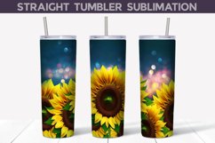 Sunflower Tumbler Wrap I Sunflower Sublimation Design Product Image 1