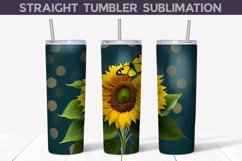 Sunflower Butterfly Tumbler Wrap I Sunflower Sublimation Product Image 1