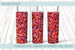 Skinny tumbler 20 oz Red mosaic texture sublimation