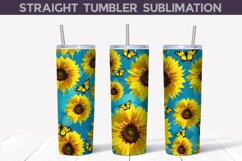 Sunflowers Butterflies Tumbler Sublimation Product Image 1