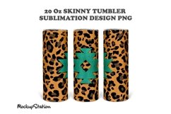 Western Leopard Tumbler Wrap | Aztec Sublimation Design PNG Product Image 2