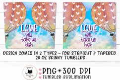 Love Balloon Valentine Tumbler Design | Love Tumbler Wrap Product Image 3