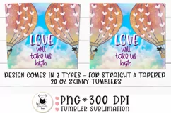 Love Balloon Valentine Tumbler Design | Love Tumbler Wrap Product Image 3