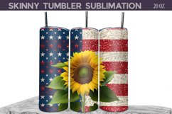 American Flag Sunflower Tumbler | Patriotic Tumbler Product Image 1