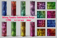 Sublimation Bright Mosaic Design for Skinny Tumbler with an examples of their use 