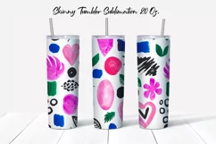 Skinny Tumbler Sublimation. Abstract Design 20 Oz Product Image 1