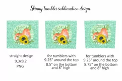 Pumpkin Sunflower Skinny Tumbler. Fall Sublimation Design Product Image 2