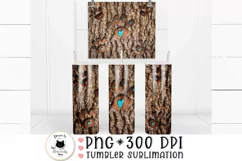 tree bark skinny tumbler design shown on tumblers 